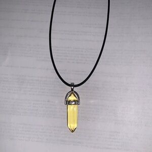 Crystal Necklace Gemstone Pendant Hexagonal